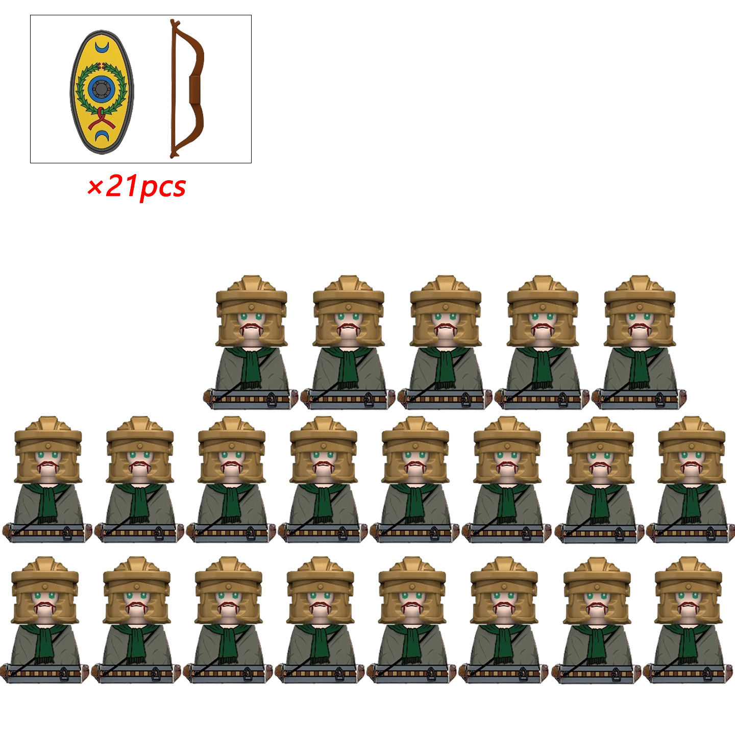 Lego Minifigure Holder - 21 szt. MOC Kreatywne Średniowieczni Rycerze
