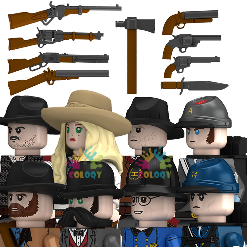 Lego Minifigure Holder - Zabawki dla dzieci kowbojskie klocki Sadie