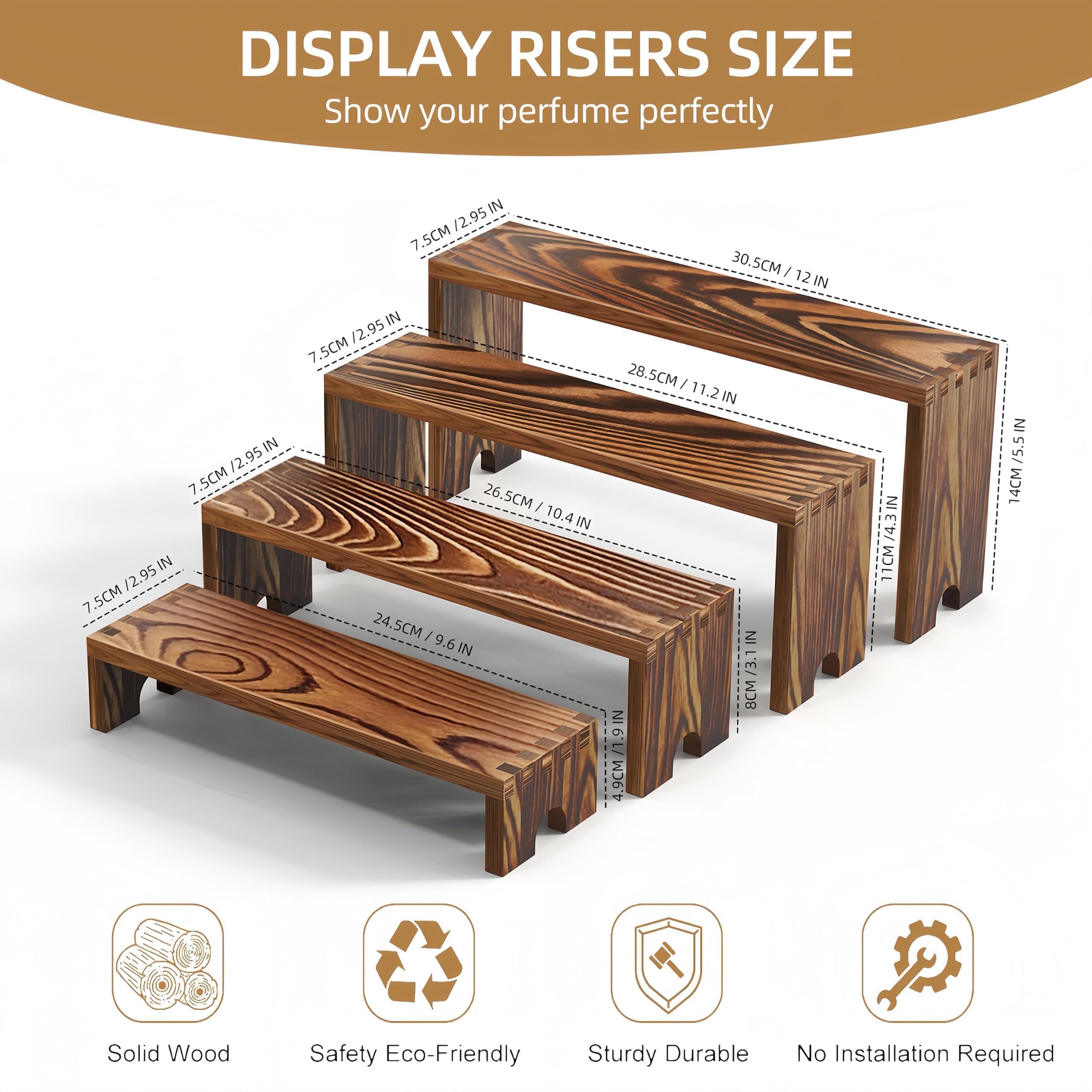 2 zestawy drewnianych wielopoz – Display Risers Set recenzja i cena